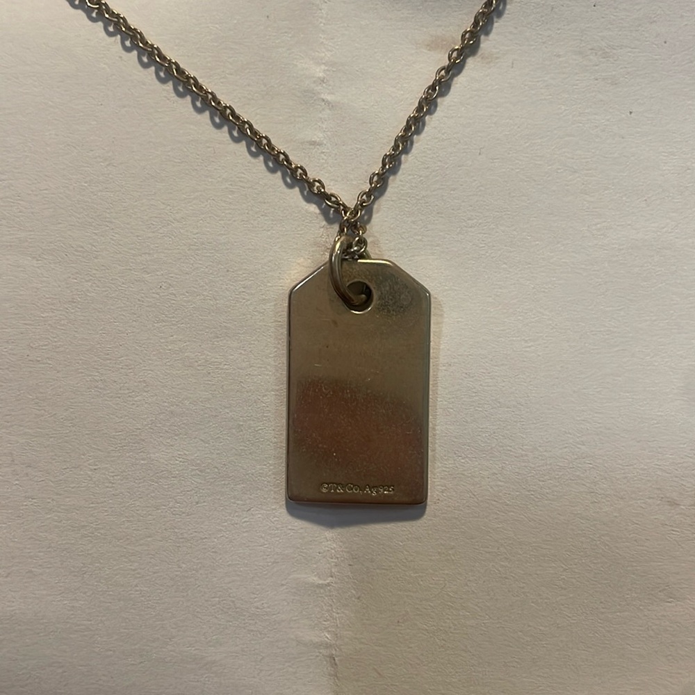 Tiffany & Co. Tag Charm Necklace Sterling Silver